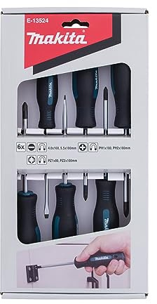 Makita Hand Phillips Pozi und Schlitz DIY Schraubendreher (6 Stück Set)