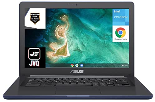 ASUS Chromebook 14 robuste et résistant aux éclaboussures, édition éducative, Military STD 810G, Intel N3350, 4 Go de RAM, 160 Go d'espace (32 Go eMMC + carte 128 Go), WiFi, Bluetooth, webcam, bleu