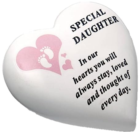 Ornement commémoratif en forme de cœur pour tombe de bébé - Special Daughter 2512