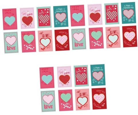 EXCEART 3sets Einladungskarten Herz Muster Personalisierte Grußkarten Für Valentinstag 8 Stücke * 3