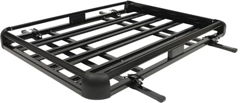 Barres de toit en aluminium pour SUV - Noir - Panier de toit en aluminium - Charge maximale : 150 kg - Panier de toit en aluminium - Châssis universel (160 x 100 cm)