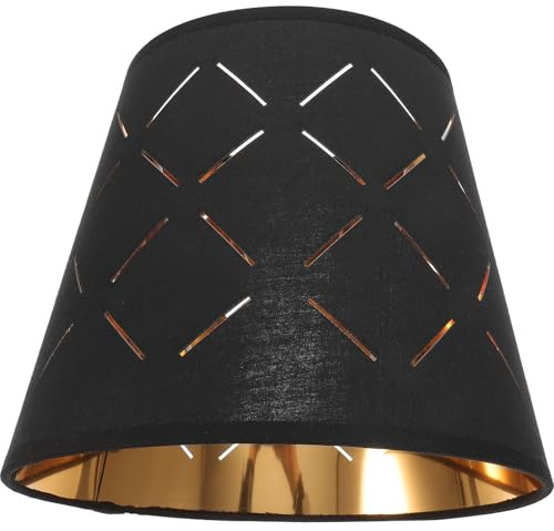 Gadpiparty Moderner Lampenschirm Schwarz Gold 7.9 Zoll Ersatz Lampenschatten Für Stehlampe Und Tischlampe Innenbeleuchtung Zubehör Für Wohnzimmer Und Hotel