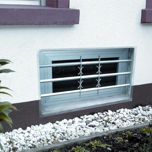 CLALER Fenstergitter mit Schrauben, 450x700-1050 mm, Ausziehbar Einbruchschutz, Verzinkter Stahl