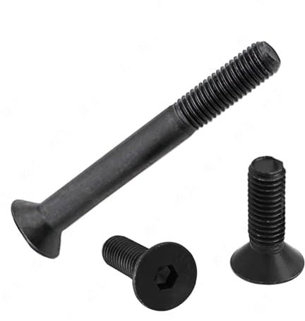 YZADSXCL 3/5Pcs Sinistra Reverse Filettatura M4 M5 M6 M8 M10 M12 Esagono Incassato Vite a Testa Piatta Svasata in Lega di Acciaio Viti Bullone(M12x35 3pcs)