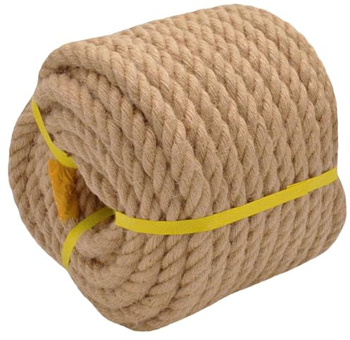 Twisted jute-rep (3/4 tum x 15 fot) naturligt tjockt hamparep för hantverk, räcken, hängmatta, dekoration