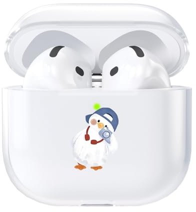 AKABEILA Hülle Kompatibel mit Apple AirPods 4 Transparente Schutzhülle Weich TPU mit Niedliches Design AirPods 4 Gen 2024 USB-C Ladehülle LED Front Sichtbar