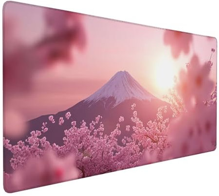 Rosa Mauspad 1200 x 600 x 3 mm,XXL Gaming Mauspad Berg,Verlängertes Groß Mauspad Schreibtischauflage,Wasserdicht Mauspad,Genähte Kanten Mauspad,rutschfeste Gummibasis,Mauspad Gamer,Geschenk Y-727