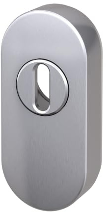 BASI | Schutzrosette mit Zylinderabdeckung | Stärke 11 mm | ovale Ausführung | Zylinderschutz für Außenseite | Edelstahl