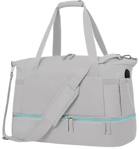 Sac de sport, sac de voyage, sac de week-end, léger, petit, grand, respirant, pour homme et femme, seize if grey, 説明を参照してください, Voir description