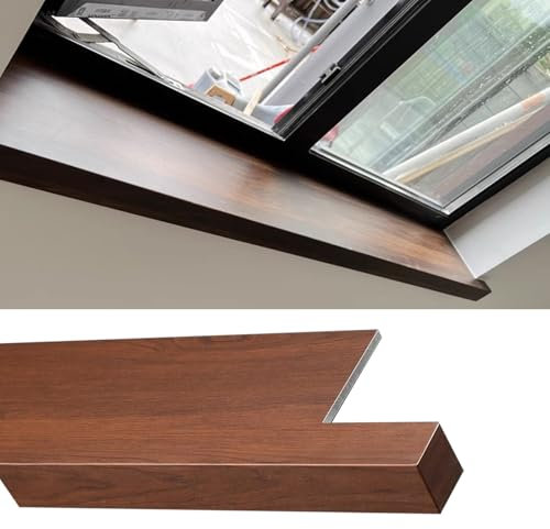 Walnut Wood Texture Window Sill Cover Decorative Composite Panel Windowsill Extender Guard Trim for Window/Door Frames Sills Cills and Stairs 80x10cm (31 1/2X4)