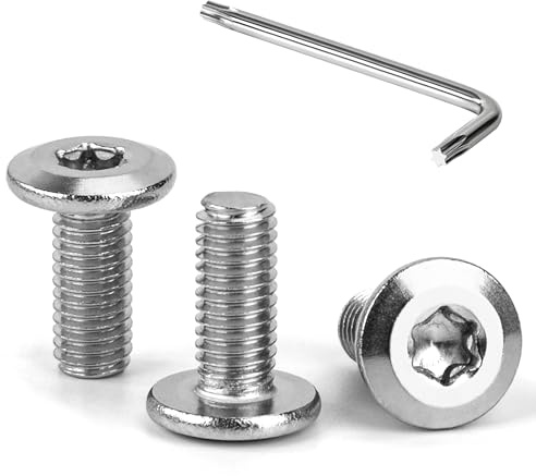 Tunejoy Viti a Testa Piatta Torx M5 x 12 mm Vite a Testa Esagonale Bulloni in Acciaio Inox A2 V2A Bulloni per Mobili con Chiavi a T25 Filettatura Completa 30 Pezzi