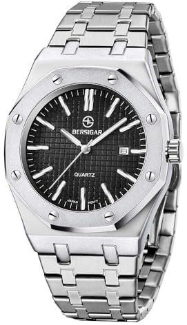 SAPPHERO Quarzuhr Herrenuhren Uhr Beobachtet Armbanduhr Analoge 32M Männer Edelstahlband Kalender Metall-Armband Elegantes Geschenk Uhren für Herren