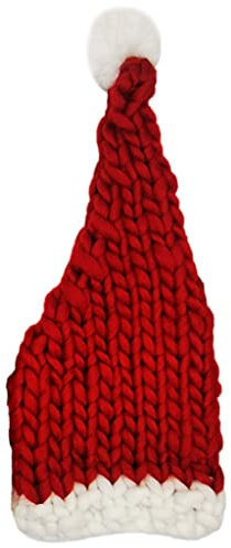 1 x Nikolausmütze, rot, Islandwolle, Uni, bequeme Mütze, Islandwolle, für Weihnachten, Neujahr, Festtage