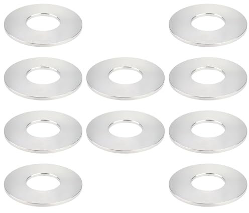 eMagTech Lot de 10 Rondelles Plates pour Robinet de Cuisine Grande Base Joint de Tuyau en Aluminium pour Conduites d'eau Argent 70 X 30 X 3 Mm