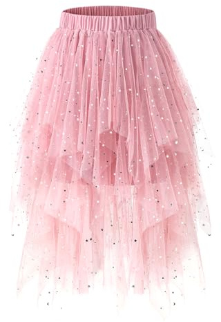 Bridesmay Jupes en tulle pour femme - Jupe tutu longue en maille moelleuse - Jupe tutu mi-longue pour Halloween, thé
