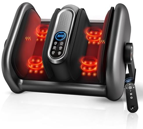 JZBRAIN Shiatsu Foot Massager Machine with Heat : Deep Kneading Calf Massager with Vibration for Plantar Fasciitis, Neuropathy, Pain Relief, Circulation for Home and Office Use