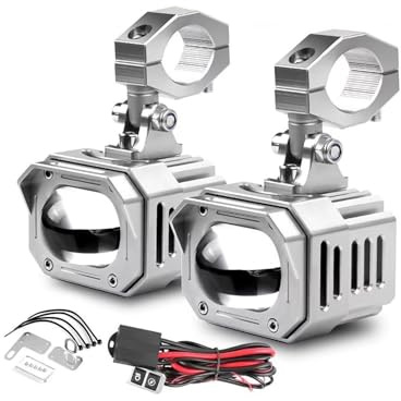 Faro Moto Moto Len Spotlight Fendinebbia Led Faro Ausiliario Proiettore Di Guida Len Luce A LED Con Staffa Cablaggio Interruttore Fari per Moto