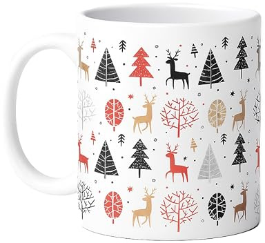 Gesar - Taza de Navidad original de cerámica – Tazas navideñas especiales y personalizadas para el desayuno, idea de regalo de Navidad para amigos, familiares y colegas
