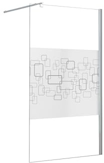 Vente-unique - Paroi de douche à l'italienne sérigraphiée - 120 x 200 cm - PAULINA III