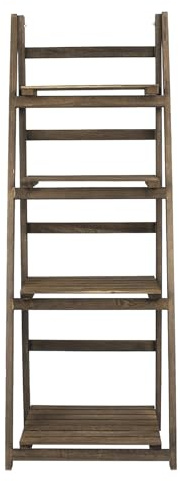 Mtlavishness 4 Tier Ladder Shelf Display Unit Home Bookcase Stand Plant Flower Storage Rack Brown (Brown)