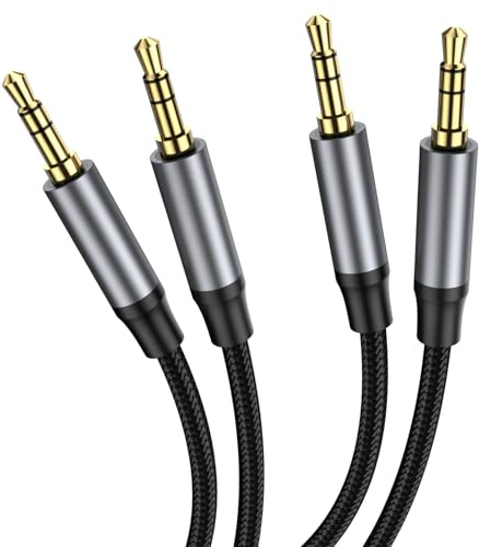 KAYQINHO 3.5mm Aux Audio Cable 1M+1M, Stereo Audio Jack Adapter Cable for iPad, Samsung Phones, Tablets, Car Home Stereos, Headphones, Speaker and More.