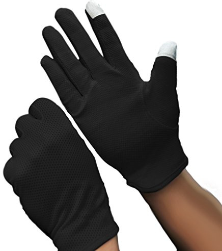 MioCloth Guanti da motociclista estivi da uomo, protezione UV, touch screen, taglia unica, colore nero