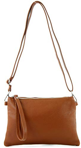 modamoda de T186 Damen Leder Clutch Umhängetasche, handmade in Italy