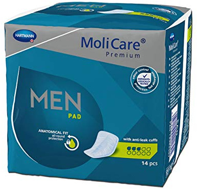 Molicare Premium MEN PAD, Inkontinenz-Einlage für Männer bei Blasenschwäche, v-förmige Passform, 3 Tropfen, 112 Stück - Vorratspackung