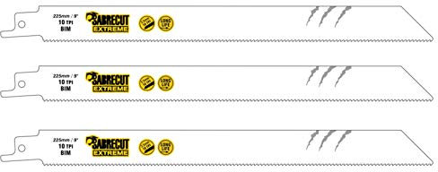 3 x SabreCut SCRS1122HF_3 225mm 10 TPI S1122HF Fast Wood and Metal Cutting Reciprocating Sabre Saw Blades