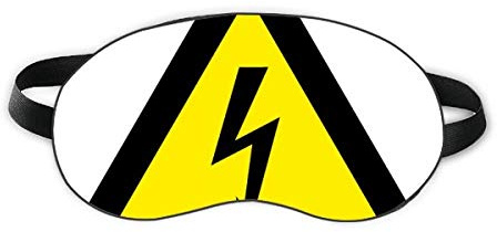 Warning Symbol Yellow Black Electric Shock Triangle Sleep Eye Shield Soft Night Blindfold Shade Cover