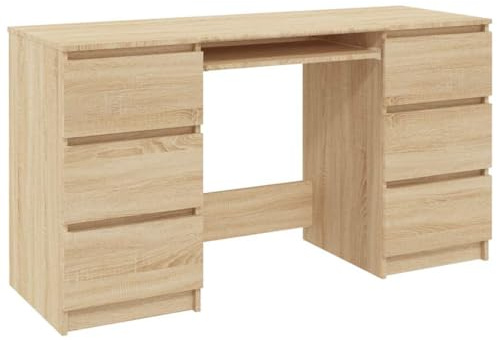 vidaXL Escritorio Madera contrachapada Color Roble Sonoma 140x50x77 cm