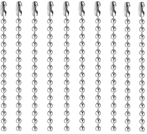 Estensione per Catena,100 PCS Catena a Sfera con Perline in Metallo Catena a Palline per Collana Catenina Connettori Prolunga per Etichette di Collana Portachiavi Artigianato Argento 4 Pollici