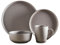 Barbary & Oak BO867007GRY Avena 16 Piece Dinnerware Set, Stoneware, Fossil Grey