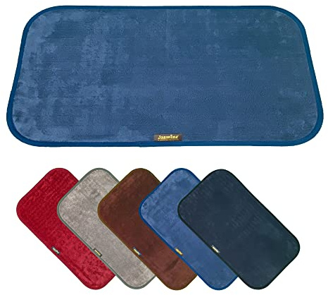 JASMINE IL TAPPETO MAGICO Assorbente Antiscivolo per Bagno, Doccia e Cucina in morbida Microfibra ideale anche come Tappeto per Ingresso o Zerbino, lavabile in Lavatrice (40_x_70_cm, Blu)