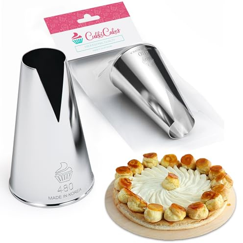 CukkiCakes professionell spritspåse stor (480) för att dekorera Saint Honore tårtor och cupcakes – tyllar kompatibla med spritpåse/spritspåse – Tillverkad i Korea