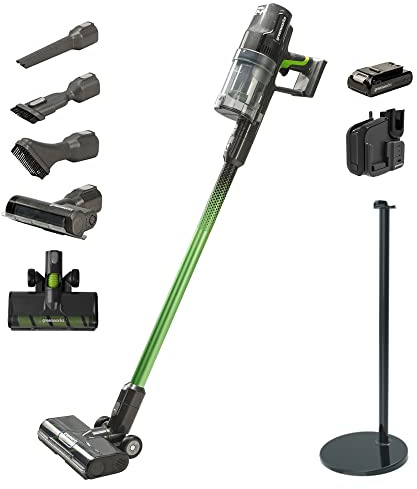 Greenworks GD24SVK4D Deluxe Cordless Vacuum Cleaner, High Power Suction, 45 Minutes Run Time, Pet Hair Tool, 3 Levels of Power, 24V 4Ah Battery and Stand Super Charger, 3 Year Guarantee