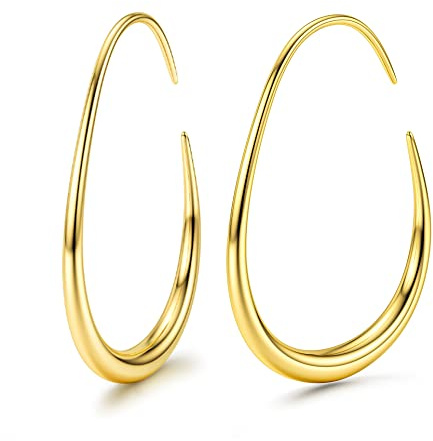 Adramata Boucles d'oreilles pour Femmes Plaqué Or 14k Boucles d'Oreilles Créoles Boucles d'oreilles en Forme de Larme Cadeau pour Femmes