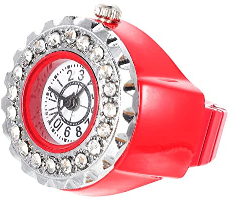 ULTECHNOVO Ringuhr Finger Decor Watch Finger Watch for Men Women Watch Uhr Mit Glitzerring Fingeruhrringe Für Damen Mini Und Frauen Anhänger Rostfreier Stahl Schmuck