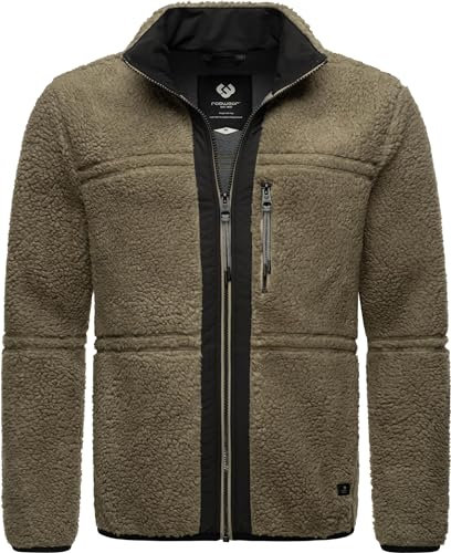 Ragwear Herren Plüschjacke Noory aus Teddyfleece mit hohem Kragen