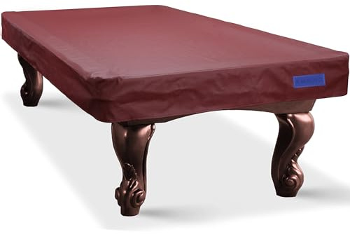 K-Musculo Pool Table Cover, Heavy Duty Leatherette Billiard Table Cover, Waterproof and Tearproof, 6.5/7/ 7.5/8/ 8.5/9 Feet Fitted Burgundy