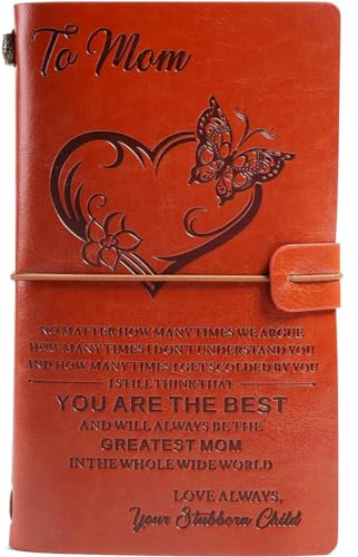 Nachfüllbares PU-Leder-Tagebuch im Vintage-Stil mit Blanko-Seiten, als Muttertagsgeschenk, Reise-Notizbuch oder Skizzenbuch. Eine tolle Geschenkidee für Frauen. Größe: 20 × 12 cm, in braun.