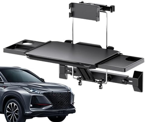 Auto-Rücksitz-Tisch | Verstellbarer Beifahrer-Rücksitz-Laptop-Schreibtisch zum Arbeiten – Auto-Innen-Organizer-Tablett für Laptops, Lebensmittelarbeiten, Unterhaltung