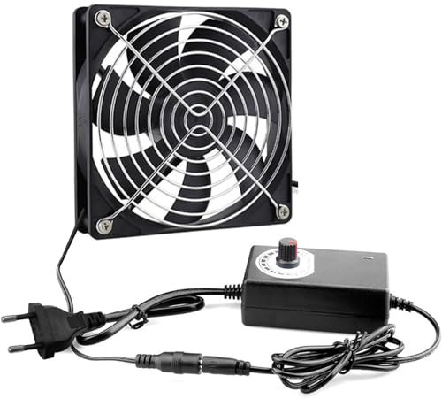 Joycabin 120mm Gehäuselüfter, 12V lüfter, Computer Lüfter mit Geschwindigkeitskontrolle, PC Lüfte, Bürstenlos Kühlung Lüfter PC Ventilator für Computer Laptop, TV Box, AV Kabine, Router