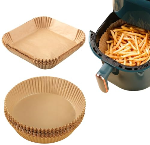 Ninja Dual Zone Heißluftfritteuse Backpapier, 100 Stück Rechteckig Airfryer Liner, Kompatibel mit Airfryer