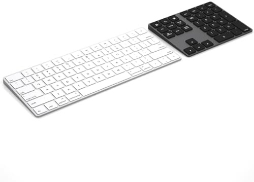 SENECESLI Bluetooth Nummernblock, Wiederaufladbarer Kabelloser Nummernblock mit 110 mAh, Externe Nummernblock Tastatur mit 34 Tasten für Laptop (Black)