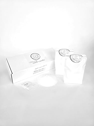 The Other Candles Natürlicher Kerzensand mit Docht Set 600g wachs + 12 Dochte Kerzensand mit Docht-Set Kerzen Sand Perlen Kerzen Perlmutt-Kerze Pulver-Wachs-Set Wachsperlen Wachsgranulat für Kerzen
