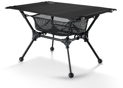 ONETIGRIS Dipper Camping Table, Lightweight Portable Folding Table with Mesh Storage Net, High/Low Options, Ideal for Camping, Hiking, Tailgating, Beach, Picnic, Travel, Backyard