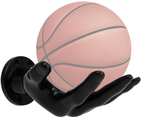 Ballhalterung Wand Hand 15*21,5cm, Ballhalter Hand Ultra Sicher Stabil mit 4 Schrauben 4 Nägel, Basketball Halterung Kreativ Ball Halterung Wand Handball für Basketball Fußball Volleyball (Schwarz(1))