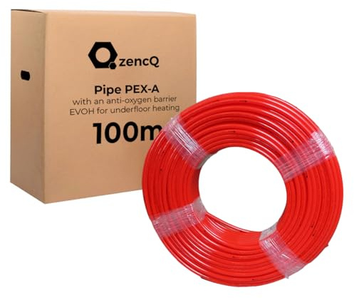 ZencQ Tubo calefactor de seguridad PE-Xa para calefacción por suelo radiante, 16 x 2 mm, tubo multicapa con barrera de oxígeno (100 m)