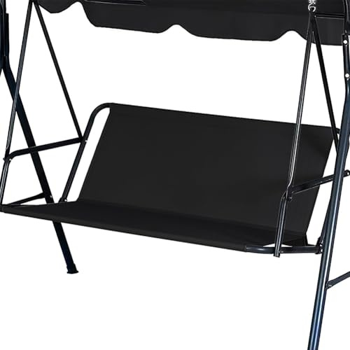 CREATCABIN Housse de Siège de Balançoire de Rechange en Tissu Oxford Épais 600D pour Balancelle de Jardin Housse de Coussin de Remplacement pour Balançoires de Jardin Cour Extérieur Noir 85x48x48cm